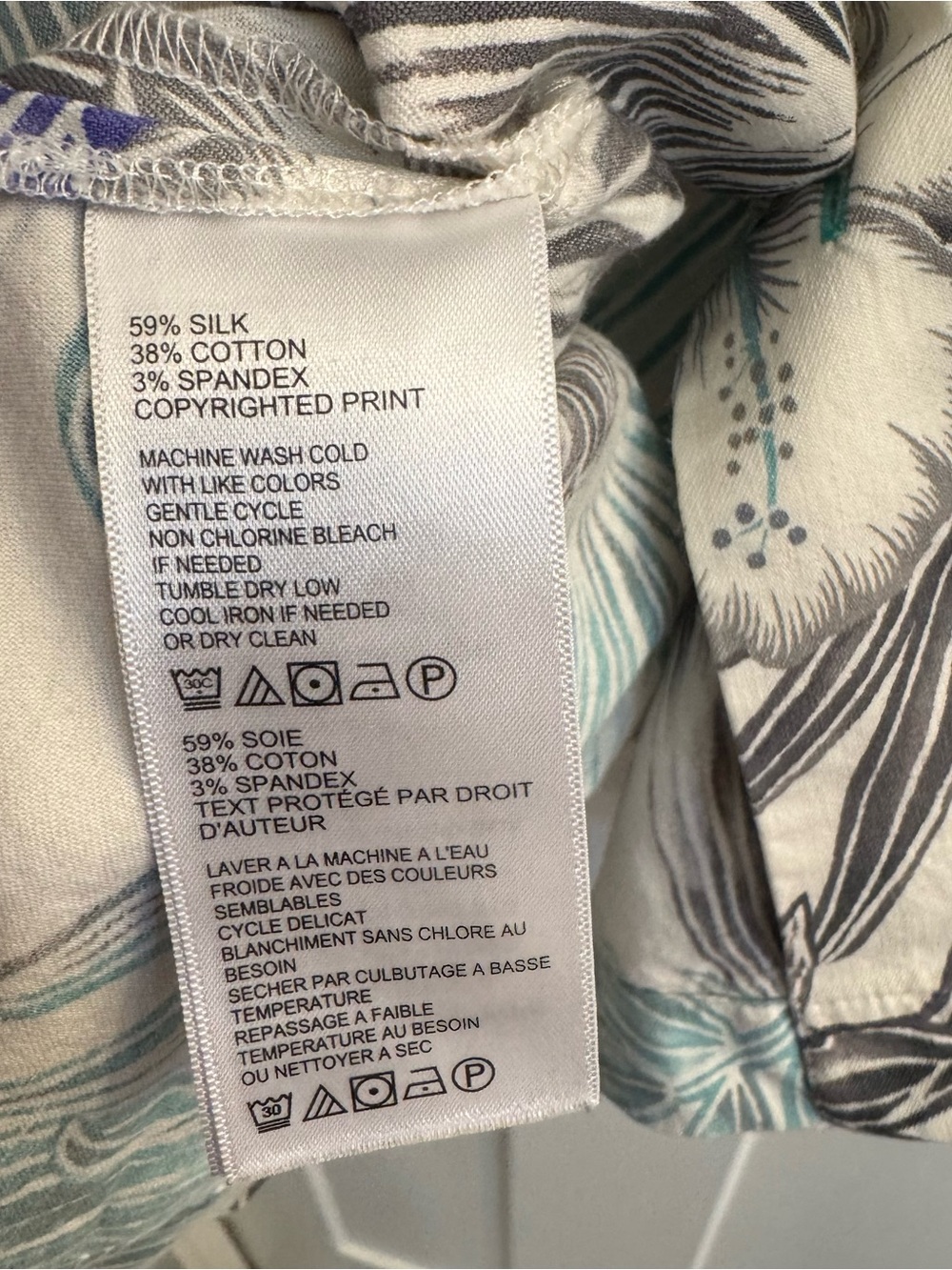 Tommy Bahama Mens XXL Silk Blend Floral Tropical Camp Shirt Blue Grey White - Picture 4 of 6